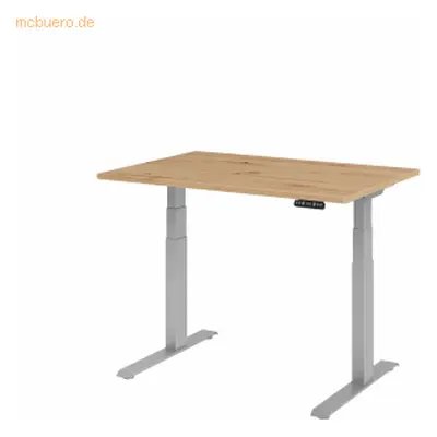 Mcbuero.de Schreibtisch el 120x80cm silber/asteiche