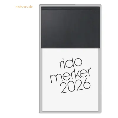 Rido Tischkalender Merker 10,8x20,1cm PP schwarz 2026