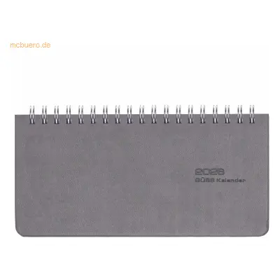 Güss Tischkalender 17x8cm 1 Woche/2 Seiten grau 2026