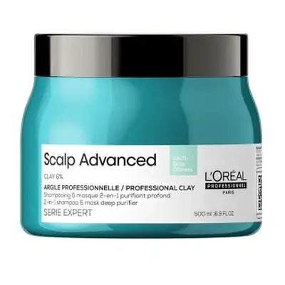 L'Oréal Professionnel Paris Scalp Advanced Anti-Oiliness 2-In1 Shampoo & Mask Deep Purifer Clay 