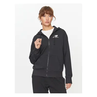 New Balance Sweatshirt NB Essentials Stacked Logo Full Zip Hoodie WJ31530 Schwarz Regular Fit