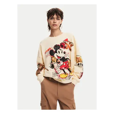 Desigual Sweatshirt Mickey 24WWSK35 Beige Oversize