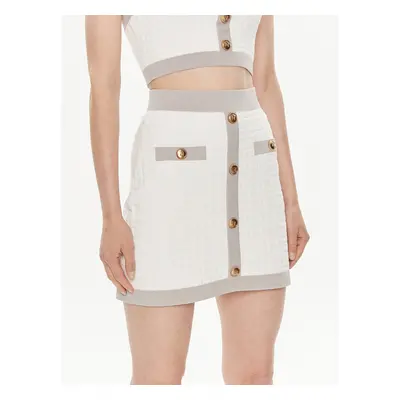 Elisabetta Franchi Minirock GK-98B-42E2-004477 Weiß Slim Fit