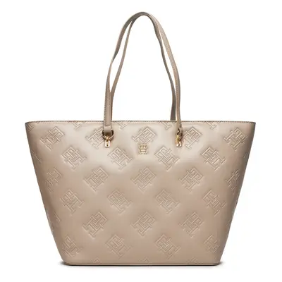 Tommy Hilfiger Handtasche Th Refined Tote Mono AW0AW15726 Beige