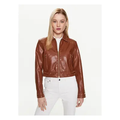 MICHAEL Michael Kors Jacke aus Kunstleder Astor MS320B7DTW Braun Cropped Fit