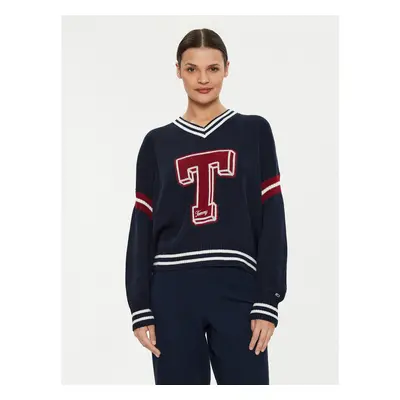 Tommy Jeans Pullover Letterman DW0DW18519 Dunkelblau Oversize