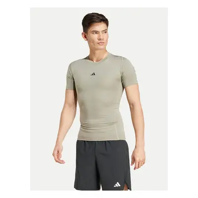 Adidas Technisches T-Shirt Techfit Compression JE6700 Grün Slim Fit