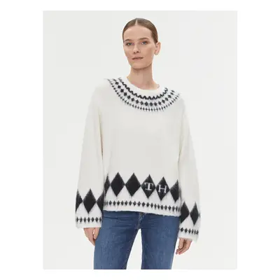 Tommy Hilfiger Pullover Fairisle WW0WW40089 Écru Oversize