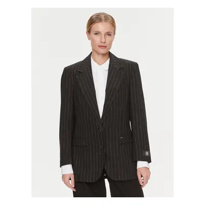 Tommy Hilfiger Sakko Oversized Prep Pinstripe Blazer WW0WW40498 Schwarz Regular Fit