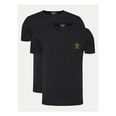 Versace 2er-Set T-Shirts AU10193 Schwarz Slim Fit