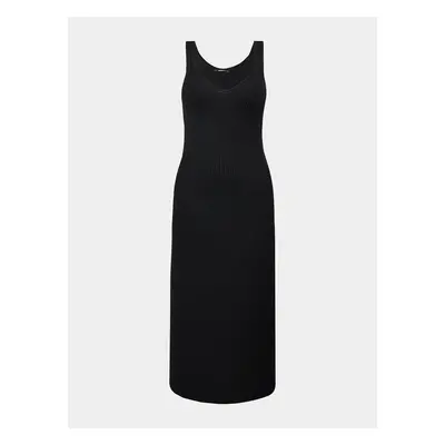 Gina Tricot Strickkleid 19485 Schwarz Slim Fit