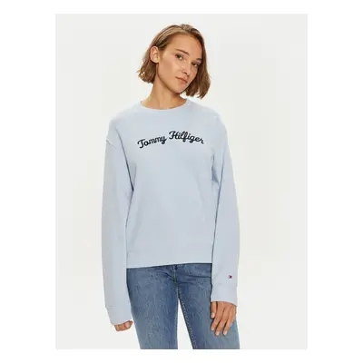 Tommy Hilfiger Sweatshirt Modern Script WW0WW42615 Himmelblau Regular Fit