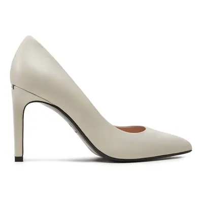 Calvin Klein High Heels Heel Pump 90 Lth HW0HW02110 Écru