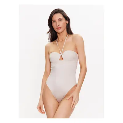 Calvin Klein Swimwear Badeanzug KW0KW02142 Beige