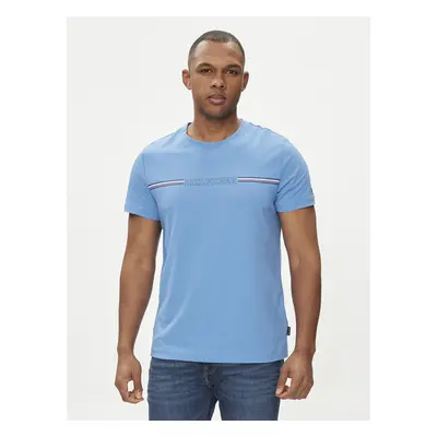 Tommy Hilfiger T-Shirt Stripe Chest MW0MW34428 Blau Regular Fit