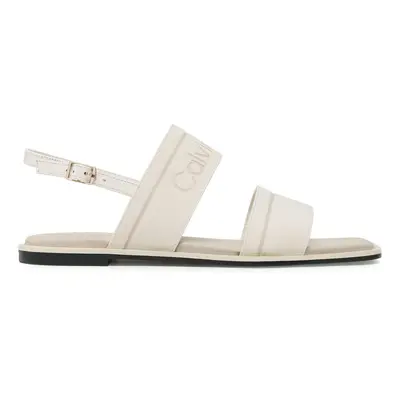 Calvin Klein Sandalen Squared Flat Sandal He HW0HW01496 Écru