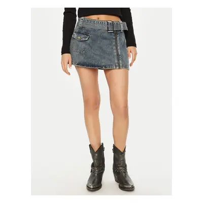 One Teaspoon Minirock Moto 26744 Dunkelblau Regular Fit