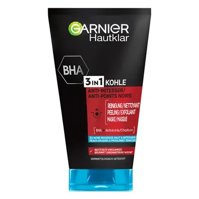 Garnier Hautklar 3-in-1 Anti-Mitesser Reinigung, Peeling und Maske Gesichtspeeling 150ml