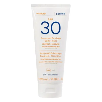 Korres Yoghurt Sonnenschutz-Emulsion für Körper und Gesicht 200 ml SPF30