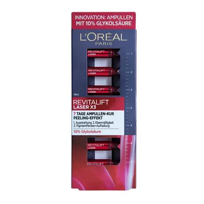 L'Oréal Paris Revitalift Laser x3 7-Tage-Ampullen-Kur Peeling-Effekt Gesichtsserum 7 ml