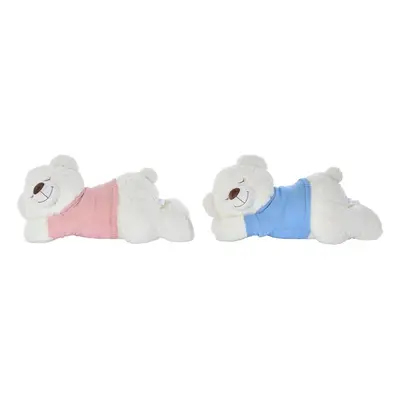 Plüschbär DKD Home Decor 70 x 30 x 30 cm Blau Rosa Weiß Für Kinder (2 Stück)