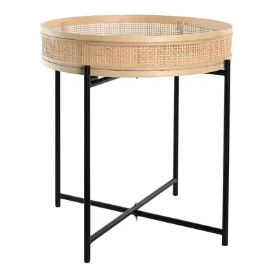 Blumentopf DKD Home Decor natürlich Schwarz Metall Rattan Skandinavisch (43 x 43 x 46 cm)