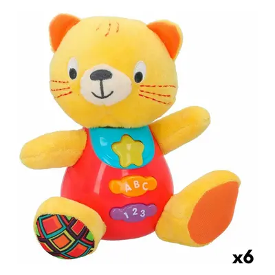 Plüschtier mit Klang Winfun Katze 16 x 17,5 x 10,5 cm (6 Stück)