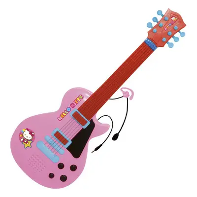 Kindergitarre Hello Kitty Elektronik Mikrofon Rosa