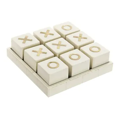 Tic Tac Toe DKD Home Decor Golden Elfenbein (21 x 21 x 6 cm)