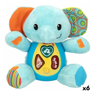Plüschtier mit Klang Winfun Elefant 17 x 17,5 x 10 cm (6 Stück)