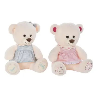 Plüschbär DKD Home Decor Beige Rosa grün Für Kinder 20 x 20 x 50 cm Bär (2 Stück)