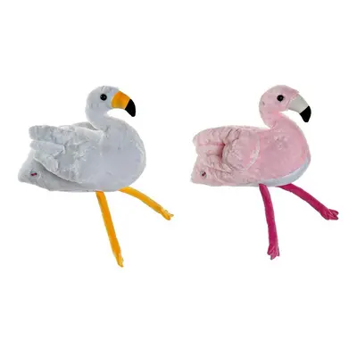 Plüschtier DKD Home Decor Weiß Rosa Für Kinder Rosa Flamingo 34 x 25 x 27 cm (2 Stück)