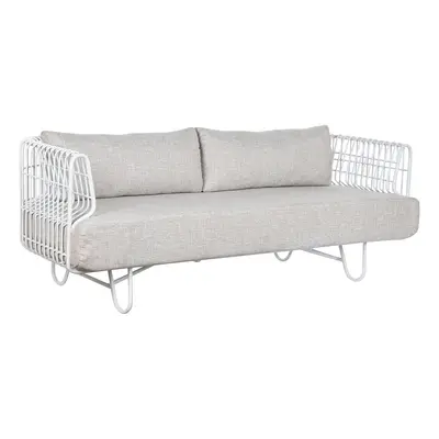 Sofa Home ESPRIT Weiß Beige Metall 180 x 66 x 66 cm