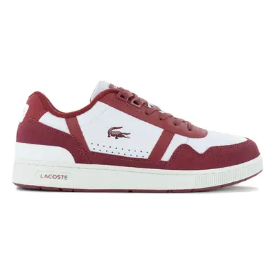 LACOSTE T-Clip Leather - Herren Sneakers Schuhe Leder Weiß-Rot 747SMA0072286