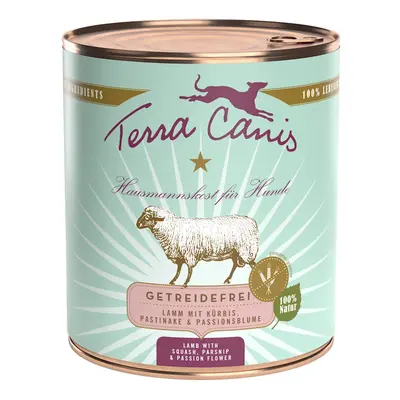 Terra Canis Getreidefrei 800g Dose Hundenassfutter Sparpaket 12 x 800 Gramm Lamm mit Kürbis, Pas