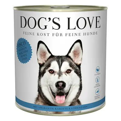 Dog's Love Classic 800g Dose Hundenassfutter 6 x 800 Gramm Fisch mit Amaranth, Karotte & Löwenza