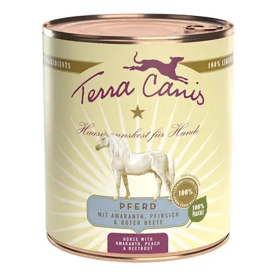 Terra Canis Classic 800g Dose Hundenassfutter Sparpaket 12 x 800 Gramm Pferd mit Amaranth, Pfirs