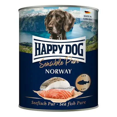 HAPPY DOG 800g Hundenassfutter Sparpaket 12 x 800 Gramm Norway Seefisch