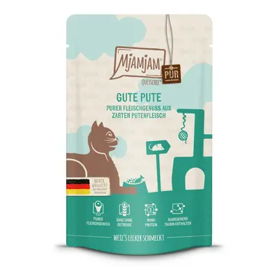 MJAMJAM Quetschies PUR 125g Beutel Katzennassfutter 12 x 125 Gramm gute Pute pur