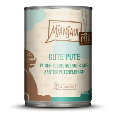 MJAMJAM Purer Fleischgenuss 400g Dose Katzennassfutter Sparpaket 12 x 400 Gramm gute Pute pur