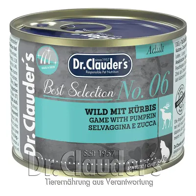 Dr.Clauder's Best Selection Adult 200 Gramm Sparpaket 12 x 200 Gramm No6 Wild mit Kürbis