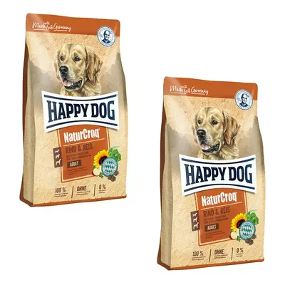 HAPPY DOG NaturCroq Rind & Reis Hundetrockenfutter Sparpaket 2 x 15 Kilogramm