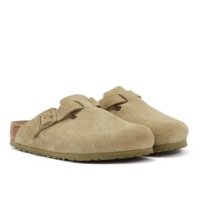 Birkenstock Boston Wildleder Verblasstes Khaki Grau Clogs