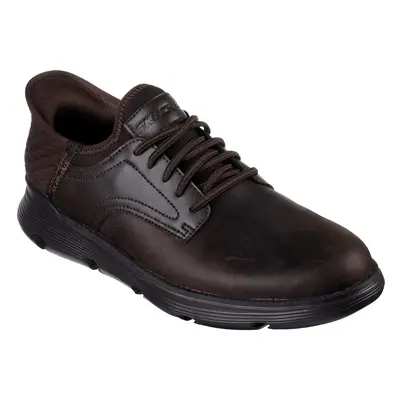 Skechers Garza - Gervin Leder Herren Schokolade Schnürschuhe