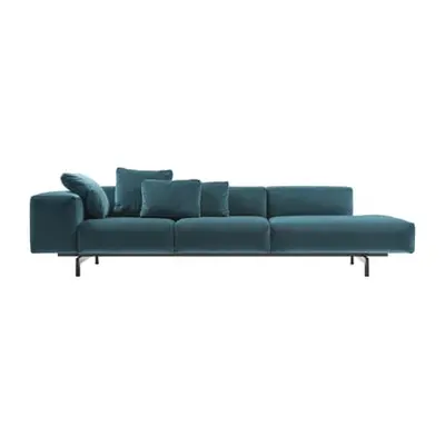 Kartell - Sofa 3 Sitzer und mehr Largo - Blau - geschäumtes Polyurhethan - Designer Piero Lisson