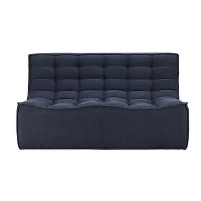 Ethnicraft - Sofa 2 Sitzer N701 - Grau - Recycelte Baumwolle - Designer Jacques Deneef