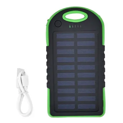 Solarbetriebene Powerbank mit USB Anschluss Grün