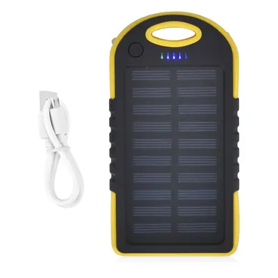 Solarbetriebene Powerbank mit USB Anschluss Gelb