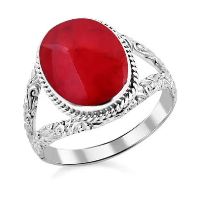 Royal Bali Kollektion - Koralle Ring 925 Silber ca. 0 01 ct