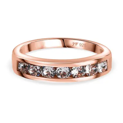 J Francis gefertigt mit SWAROVSKI- Weißer Swarovski Kristall Ring 925 Silber rosévergoldet